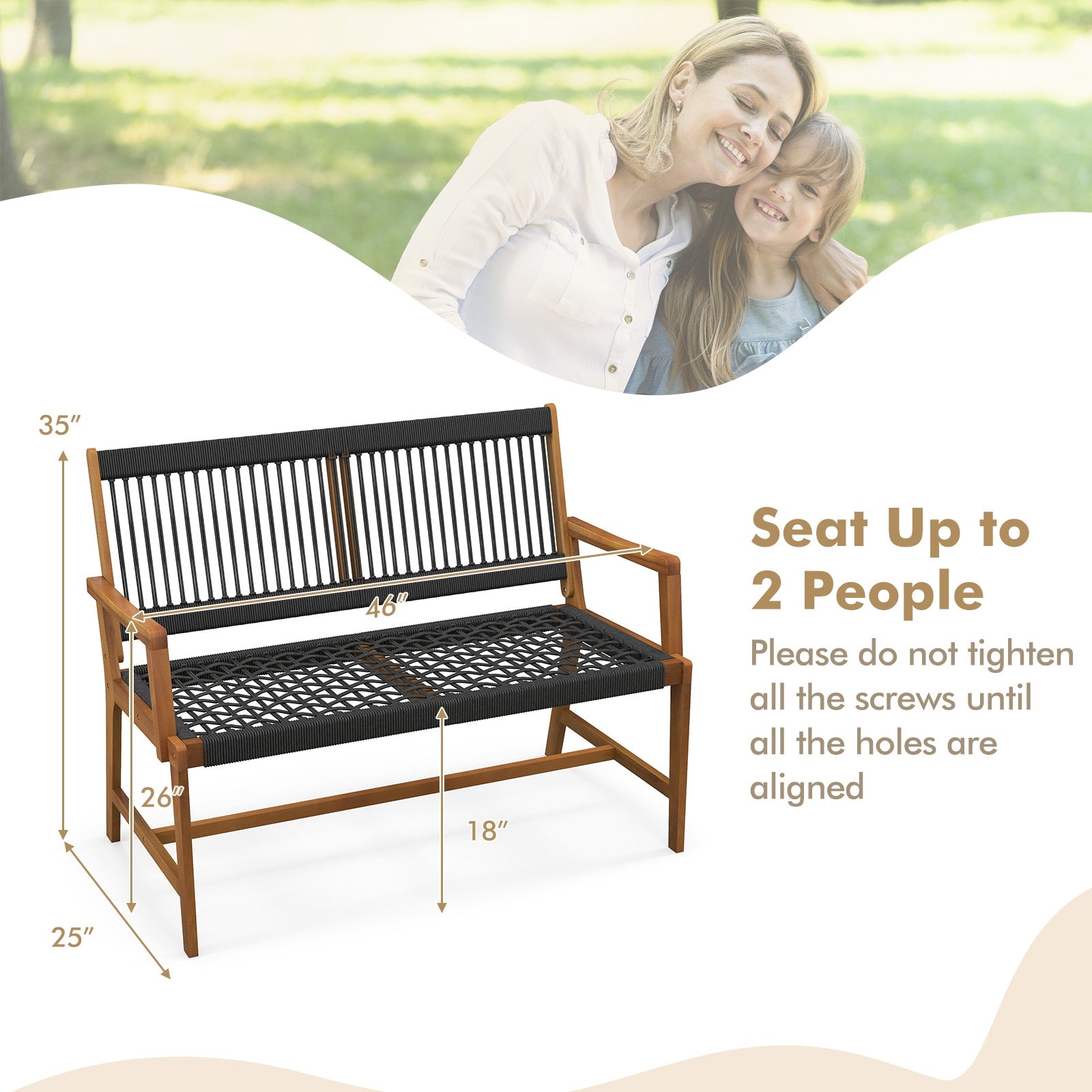 Outdoor Acacia Wood Bench With Backrest And Armrests Outdoor Benches at Gallery Canada