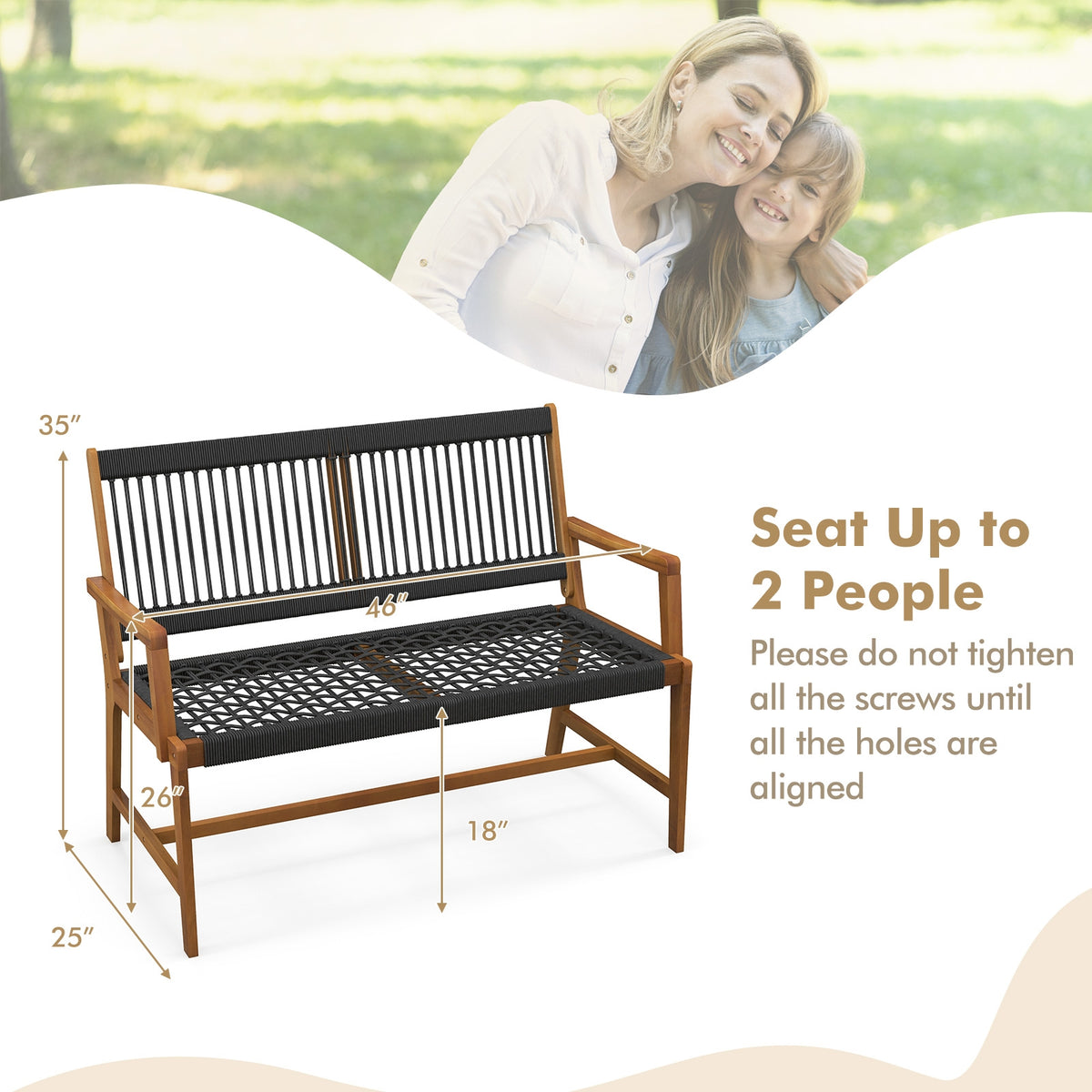 Outdoor Acacia Wood Bench With Backrest And Armrests Outdoor Benches at Gallery Canada