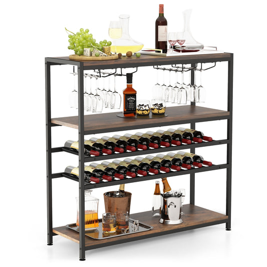 5-Tier Wine Rack Table With Glasses Holder Wine Racks Options at Gallery Canada