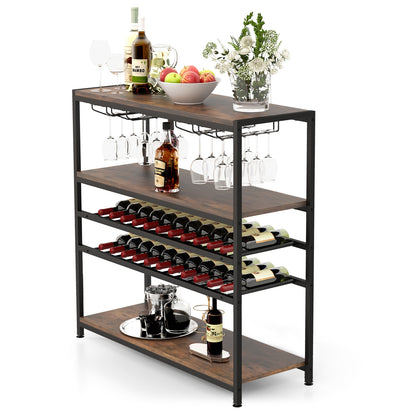 5-Tier Wine Rack Table With Glasses Holder Wine Racks at Gallery Canada