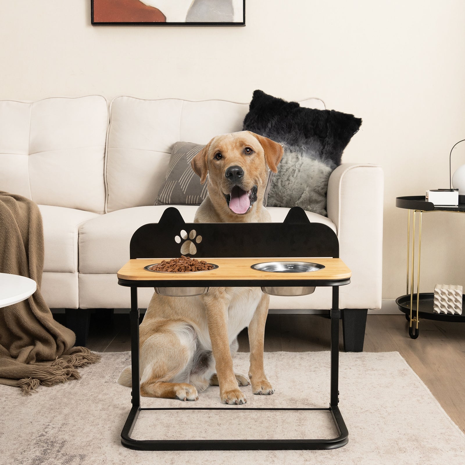 Dog Bowl Stand With 2 Stainless Steel Bowls Dog Supplies at Gallery Canada