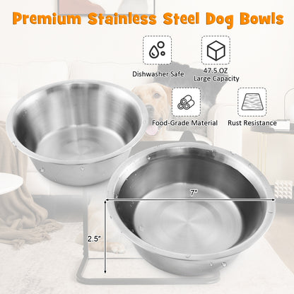 Dog Bowl Stand With 2 Stainless Steel Bowls Dog Supplies at Gallery Canada
