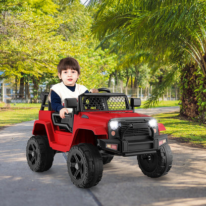 Kids Ride On Truck, 12V, Remote Control, Headlights, Red Powered Ride On Toys at Gallery Canada