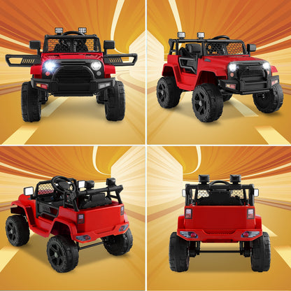 Kids Ride On Truck, 12V, Remote Control, Headlights, Red Powered Ride On Toys at Gallery Canada