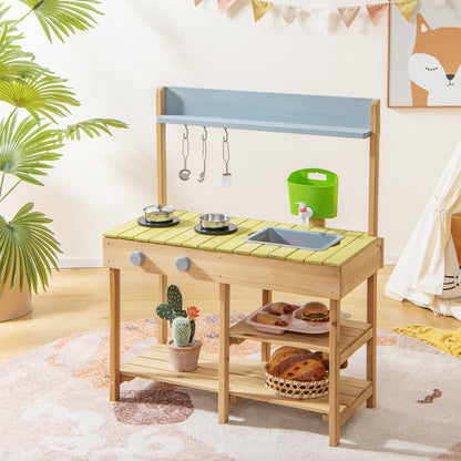Backyard Pretend Play Toy Kitchen With Stove Top, Natural Play Kitchen Sets at Gallery Canada