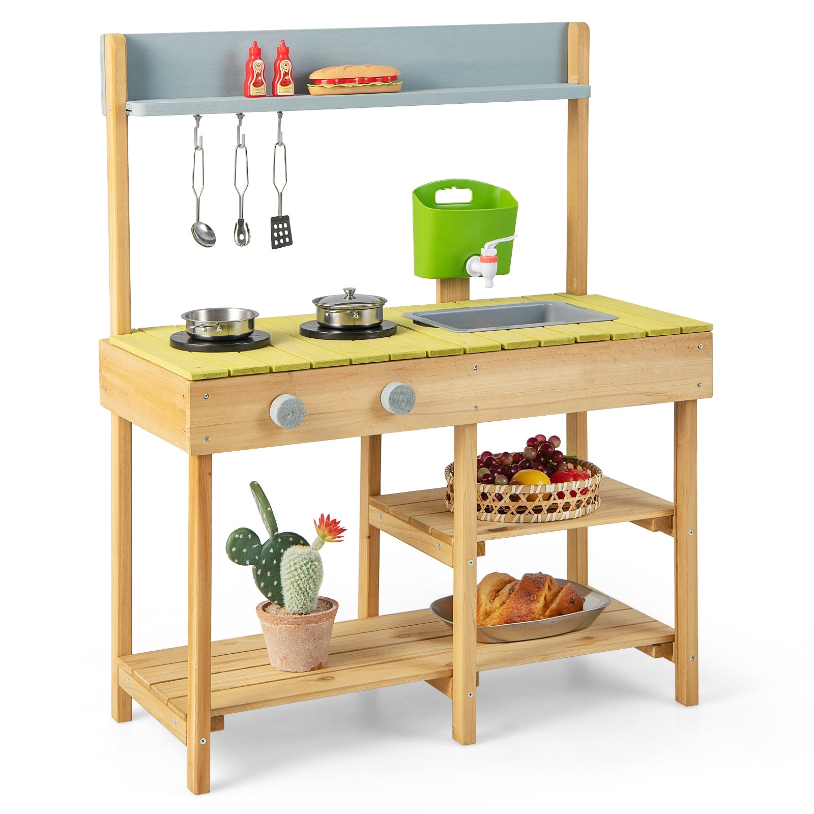 Backyard Pretend Play Toy Kitchen With Stove Top, Natural Play Kitchen Sets at Gallery Canada