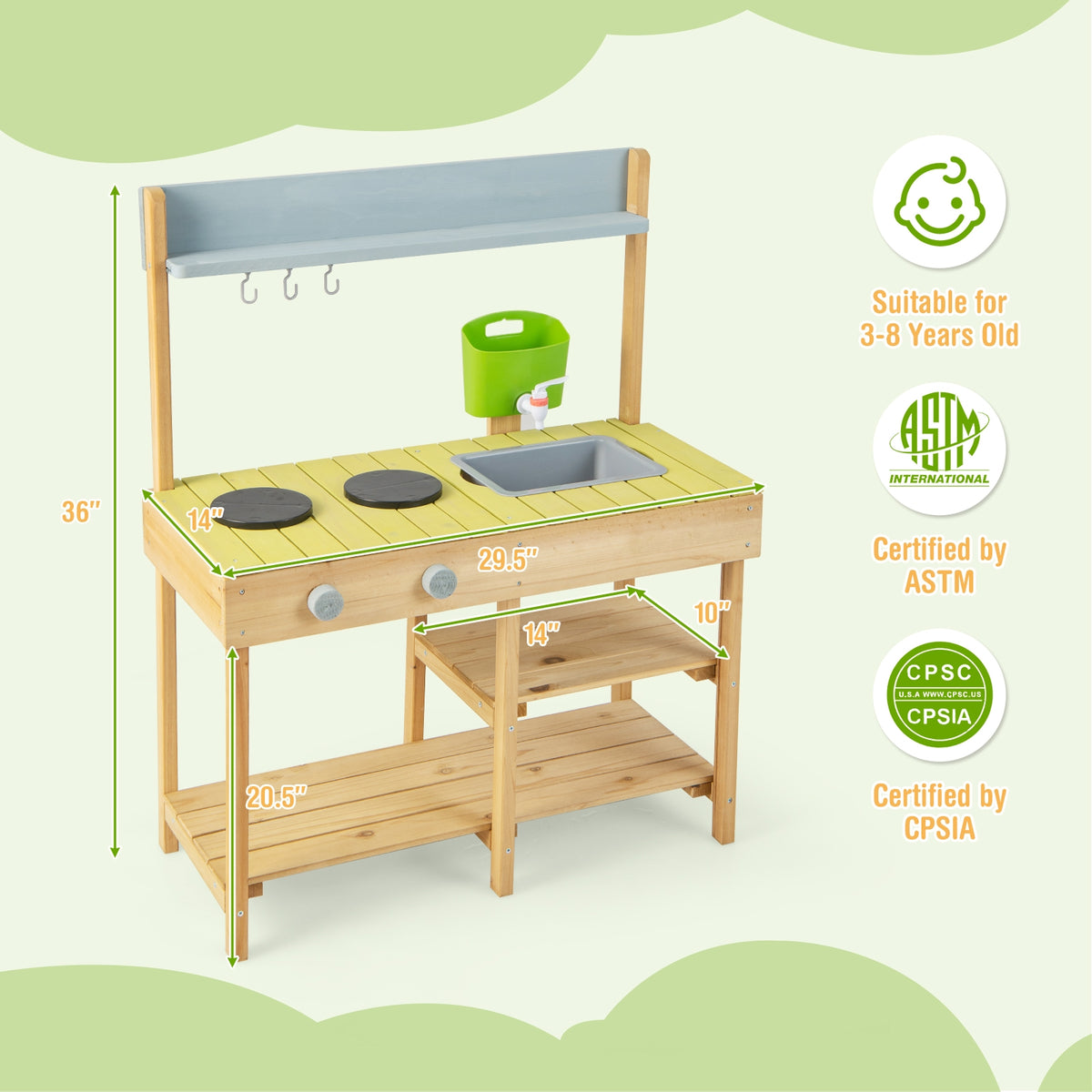 Backyard Pretend Play Toy Kitchen With Stove Top, Natural Play Kitchen Sets at Gallery Canada
