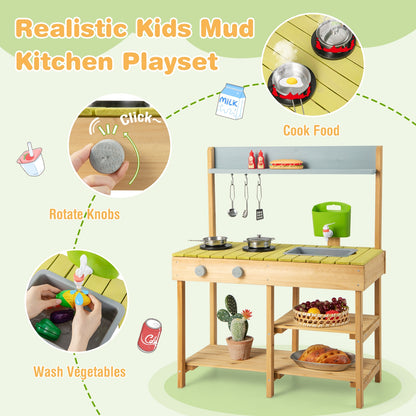 Backyard Pretend Play Toy Kitchen With Stove Top, Natural Play Kitchen Sets at Gallery Canada