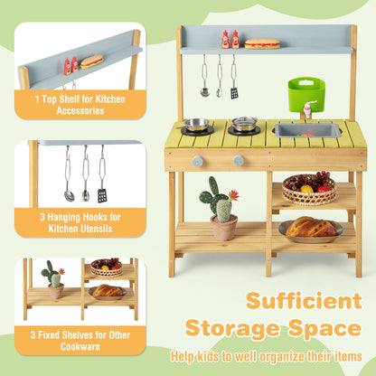Backyard Pretend Play Toy Kitchen With Stove Top, Natural Play Kitchen Sets at Gallery Canada