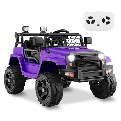 12V Kids Ride On Truck, Remote Control, Headlights, Purple Powered Ride On Toys at Gallery Canada