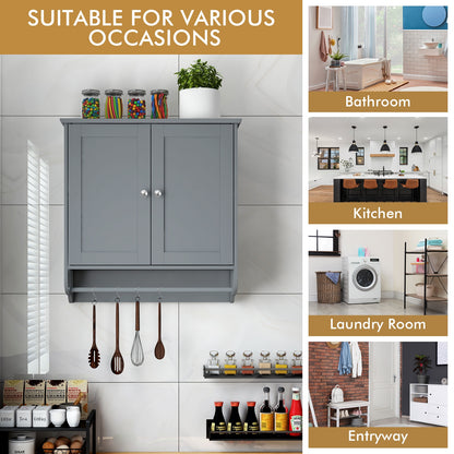 Wall Mounted Bathroom Storage Medicine Cabinet with Towel Bar, Gray Wall Cabinets at Gallery Canada