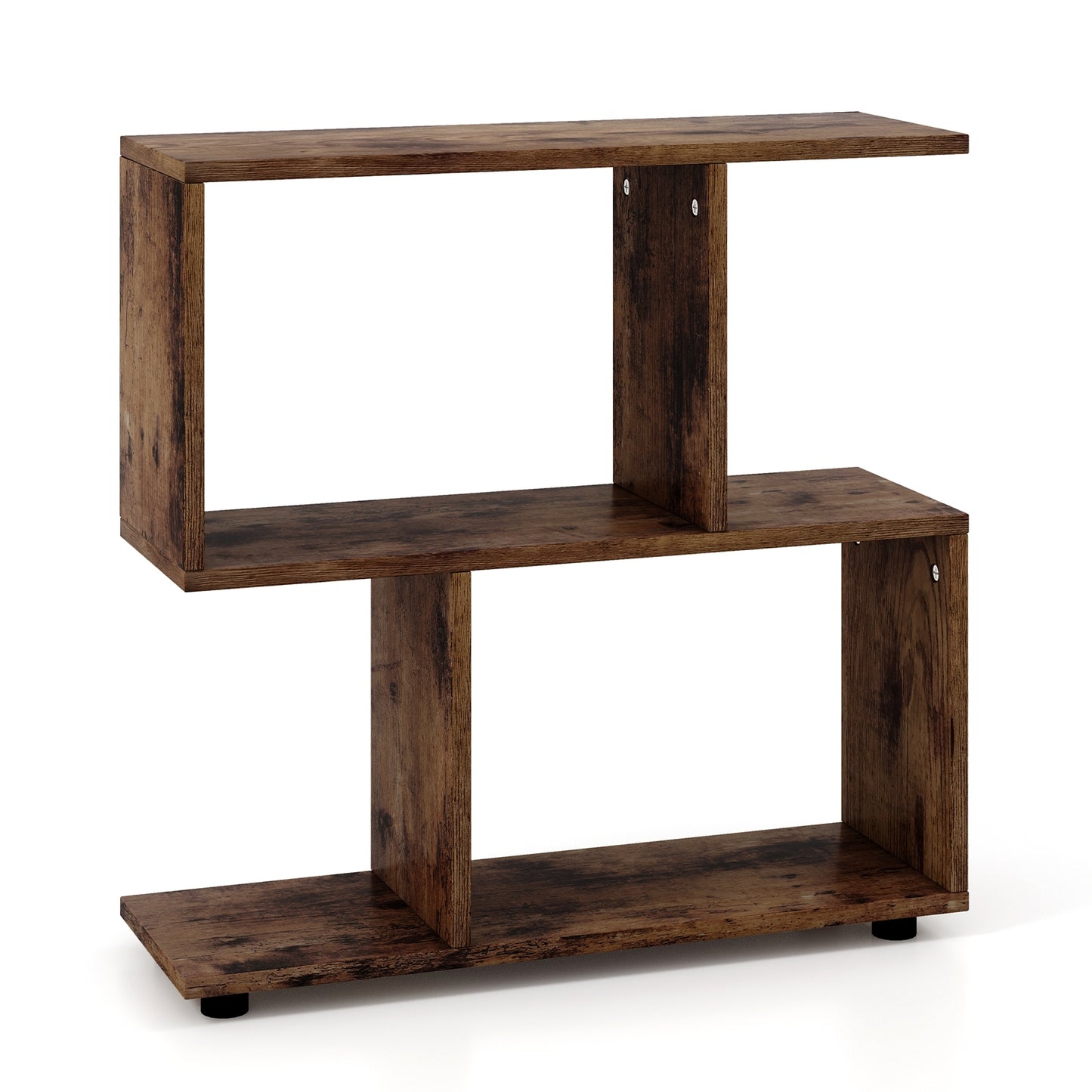 24 Inch 3-Tier Geometric Bookshelf, Brown Bookcases at Gallery Canada
