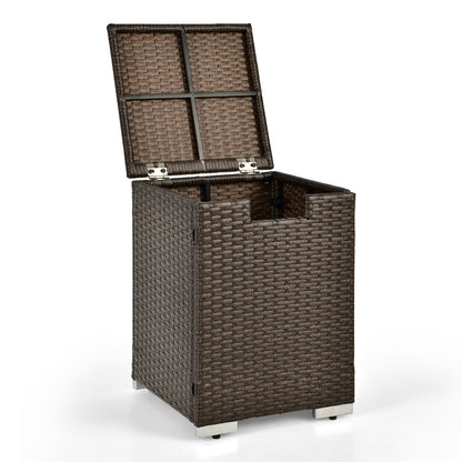 2-In-1 Patio Rattan Gas Propane Tank Cover, 20 lbs, Brown Fire Pits at Gallery Canada