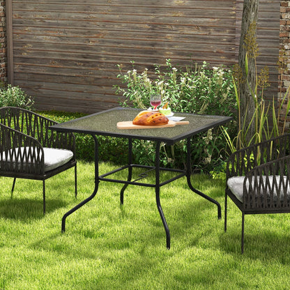35 x 35 Inch Patio Dining Table, With Umbrella Hole, Black Patio Dining Tables at Gallery Canada