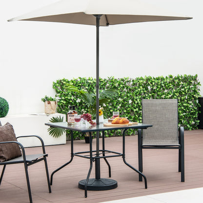 35 x 35 Inch Patio Dining Table, With Umbrella Hole, Black Patio Dining Tables at Gallery Canada