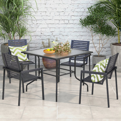35 x 35 Inch Patio Dining Table, With Umbrella Hole, Black Patio Dining Tables at Gallery Canada