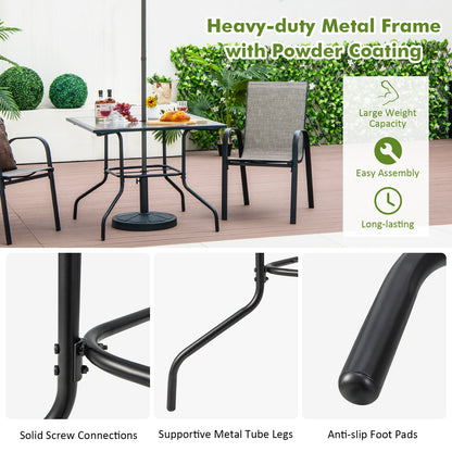 35 x 35 Inch Patio Dining Table, With Umbrella Hole, Black Patio Dining Tables at Gallery Canada