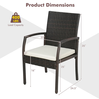 7 Piece Patio Rattan Dining Set, L-Shaped Handrail, Umbrella Hole Patio Dining Sets at Gallery Canada