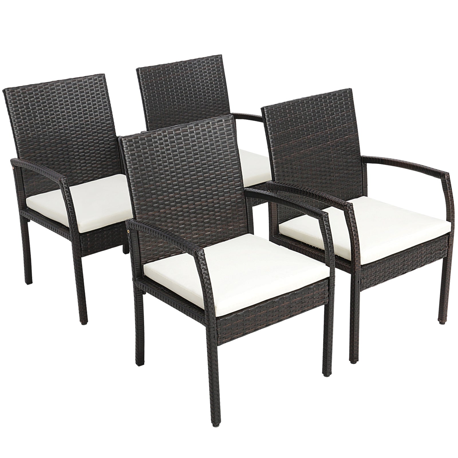 7 Piece Patio Rattan Dining Set, L-Shaped Handrail, Umbrella Hole Patio Dining Sets at Gallery Canada