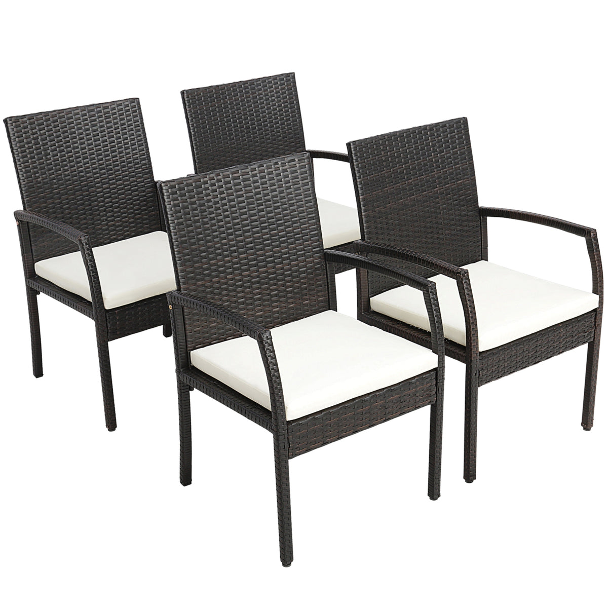 7 Piece Patio Rattan Dining Set, L-Shaped Handrail, Umbrella Hole Patio Dining Sets at Gallery Canada