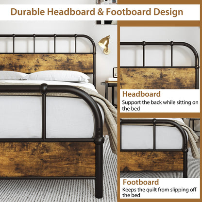 Queen Size Metal Platform Bed Frame, Black Simple Bed Frame at Gallery Canada