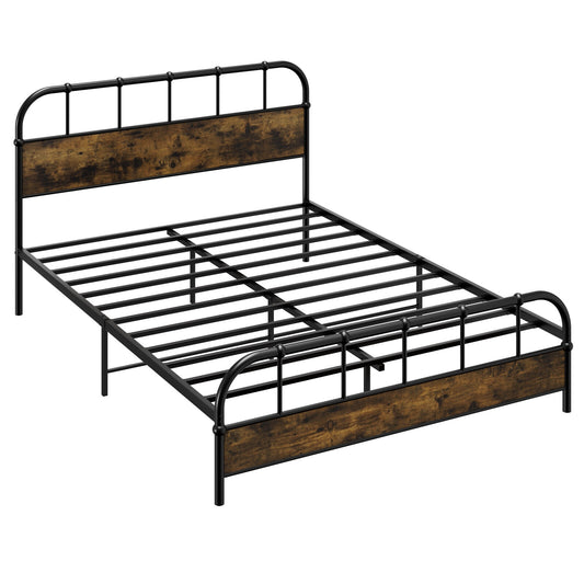 Queen Size Metal Platform Bed Frame, Black Simple Bed Frame Black at Gallery Canada