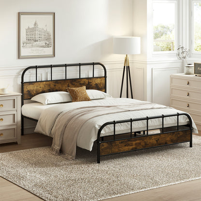 Queen Size Metal Platform Bed Frame, Black Simple Bed Frame at Gallery Canada