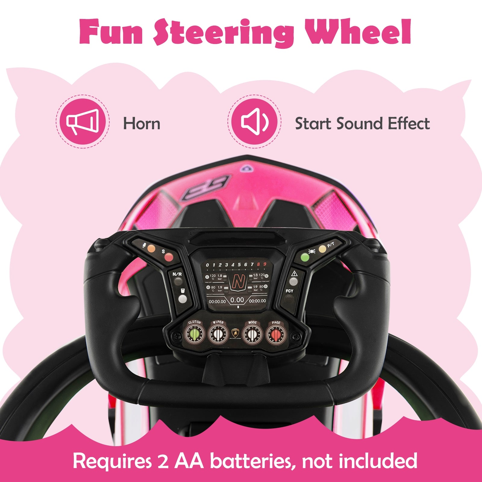 3-In-1 Lamborghini Ride On Push Car, Pink Push & Pedal Ride On Toys at Gallery Canada