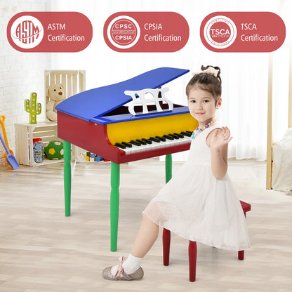 30-Key Wood Kids Grand Piano With Bench, Music Rack, Multicolor Pianos & Keyboards at Gallery Canada