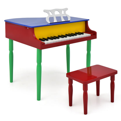 30-Key Wood Kids Grand Piano With Bench, Music Rack, Multicolor Pianos & Keyboards at Gallery Canada