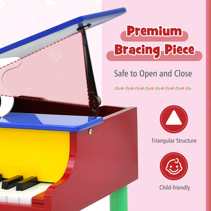 30-Key Wood Kids Grand Piano With Bench, Music Rack, Multicolor Pianos & Keyboards at Gallery Canada