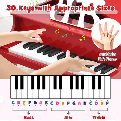 30-Key Wood Toy Grand Piano With Bench, Music Rack, Red Pianos & Keyboards at Gallery Canada