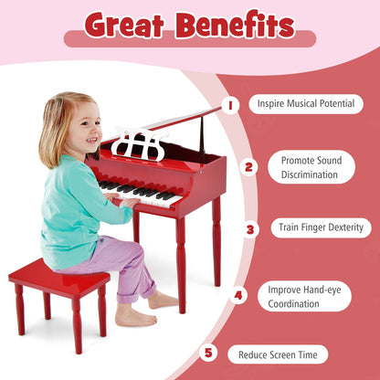 30-Key Wood Toy Grand Piano With Bench, Music Rack, Red Pianos & Keyboards at Gallery Canada