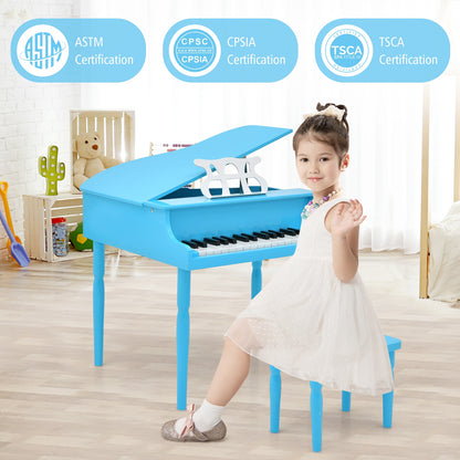 30-Key Wood Toy Kids Grand Piano With Bench, Music Rack, Blue Pianos & Keyboards at Gallery Canada