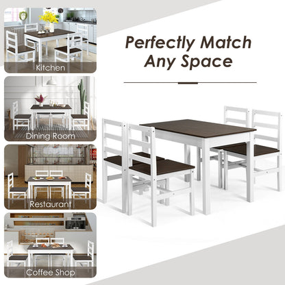 5 Piece Solid Wood Dining Set, Walnut Dining Room Sets at Gallery Canada