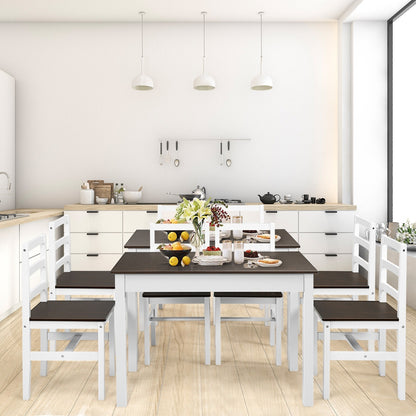 5 Piece Solid Wood Dining Set, Walnut Dining Room Sets at Gallery Canada