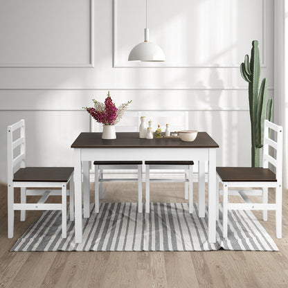 5 Piece Solid Wood Dining Set, Walnut Dining Room Sets at Gallery Canada