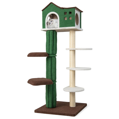Multi-Level Cat Tree With Condo, Anti-Tipping Device, Green Cat Trees Condos & Scratchers Green at Gallery Canada