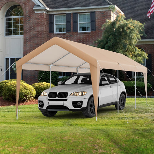 10x20 Feet Heavy Duty All-Weather Carport, No Sidewall, Yellow