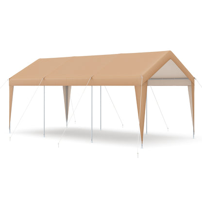 10x20 Feet Heavy Duty All-Weather Carport, No Sidewall, Yellow Gazebos at Gallery Canada