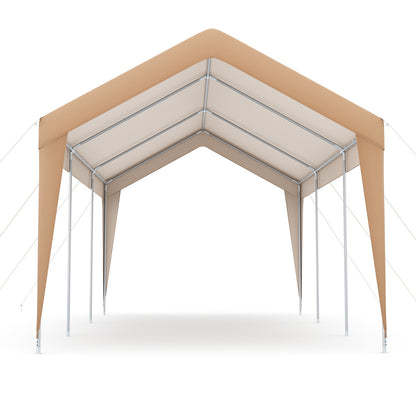10x20 Feet Heavy Duty All-Weather Carport, No Sidewall, Yellow Gazebos at Gallery Canada