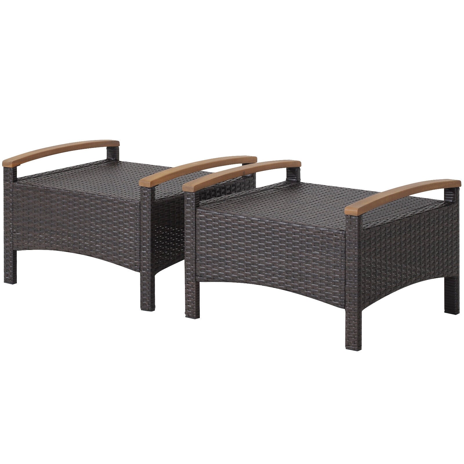 Set Of 2 Fade-Resistant Wicker Patio Ottoman, Navy Outdoor Seating & Patio Chairs at Gallery Canada