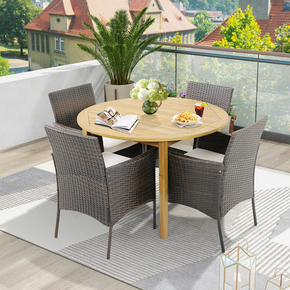 Patio PE Wicker Dining Chairs, Set of 4, Brown Patio Dining Chairs at Gallery Canada