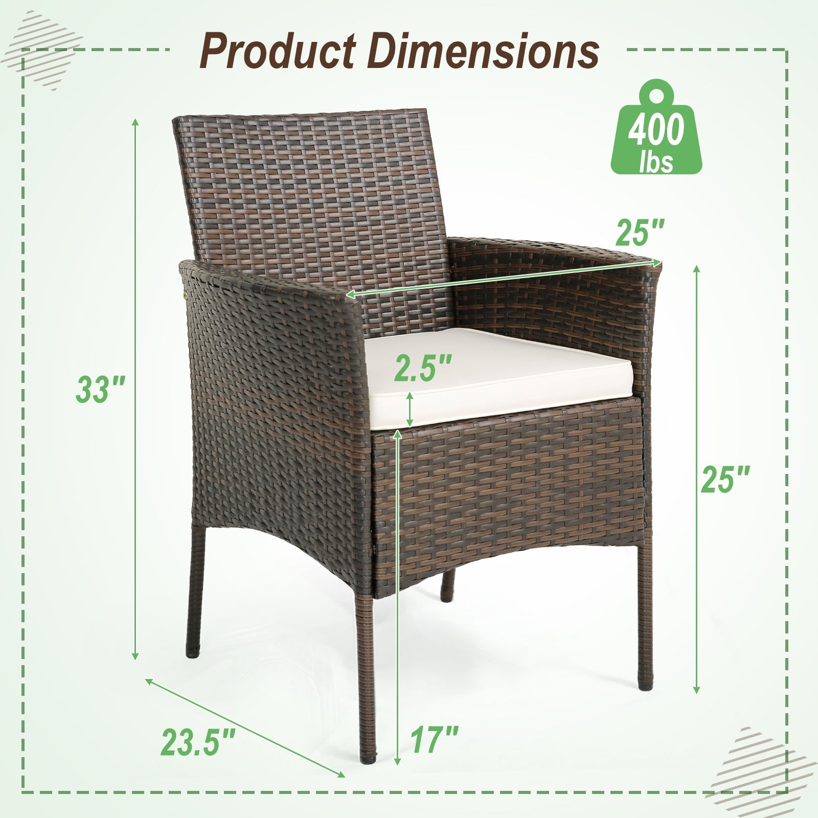 Patio PE Wicker Dining Chairs, Set of 4, Brown Patio Dining Chairs at Gallery Canada