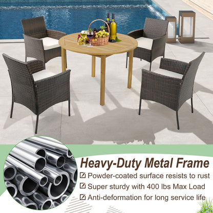 Patio PE Wicker Dining Chairs, Set of 4, Brown Patio Dining Chairs at Gallery Canada