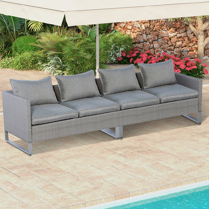 2-Piece Patio Sofa Set With Cushions, Gray Outdoor Sectionals at Gallery Canada