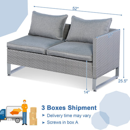 2-Piece Patio Sofa Set With Cushions, Gray Outdoor Sectionals at Gallery Canada
