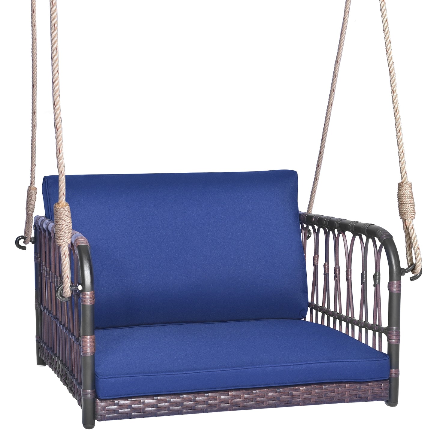 Single Person Hanging Seat With Cushions, Navy Patio Rocking Chairs & Gliders at Gallery Canada