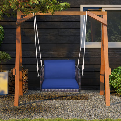 Single Person Hanging Seat With Cushions, Navy Patio Rocking Chairs & Gliders at Gallery Canada