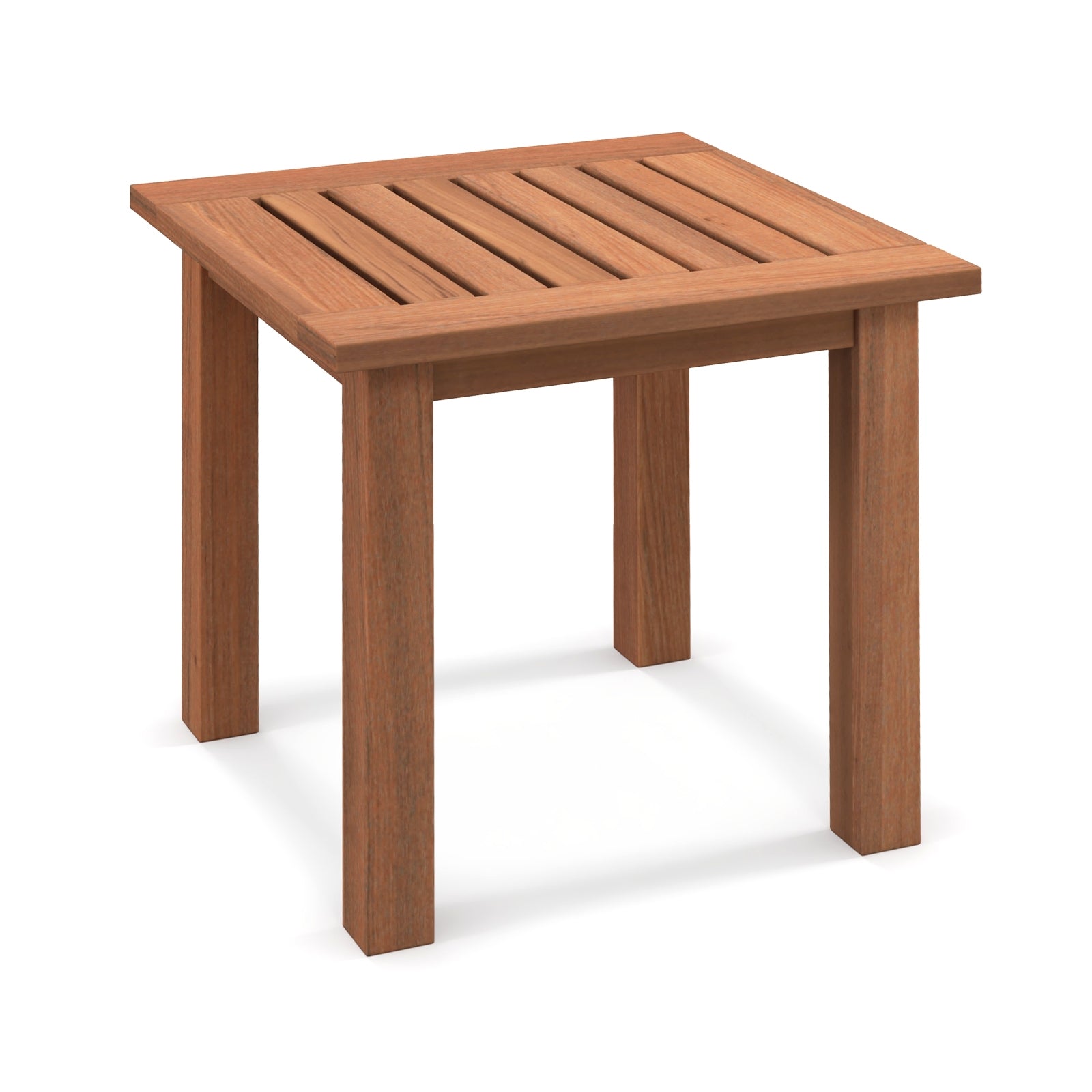 Hardwood Square Side Table, Slatted Tabletop, Natural Patio Tables at Gallery Canada